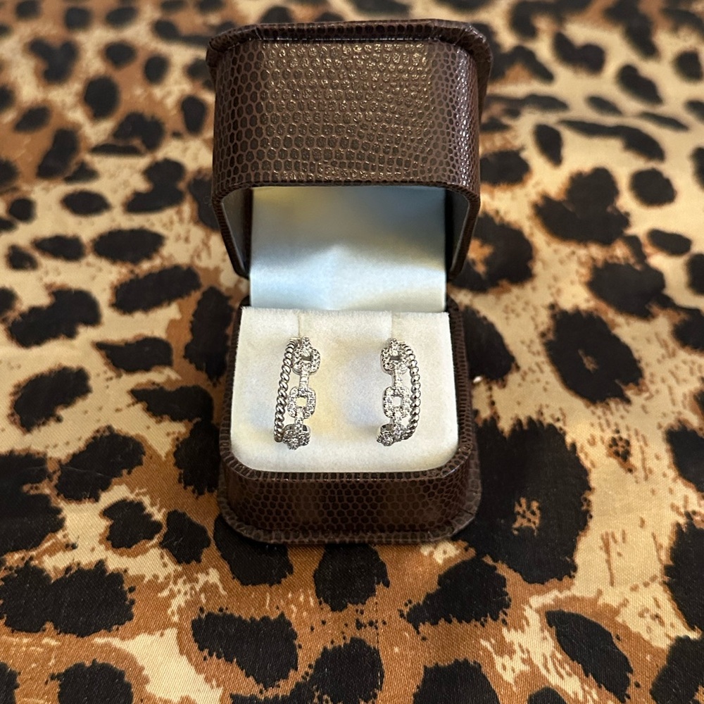 Sterling Silver Chain Hoop Earrings